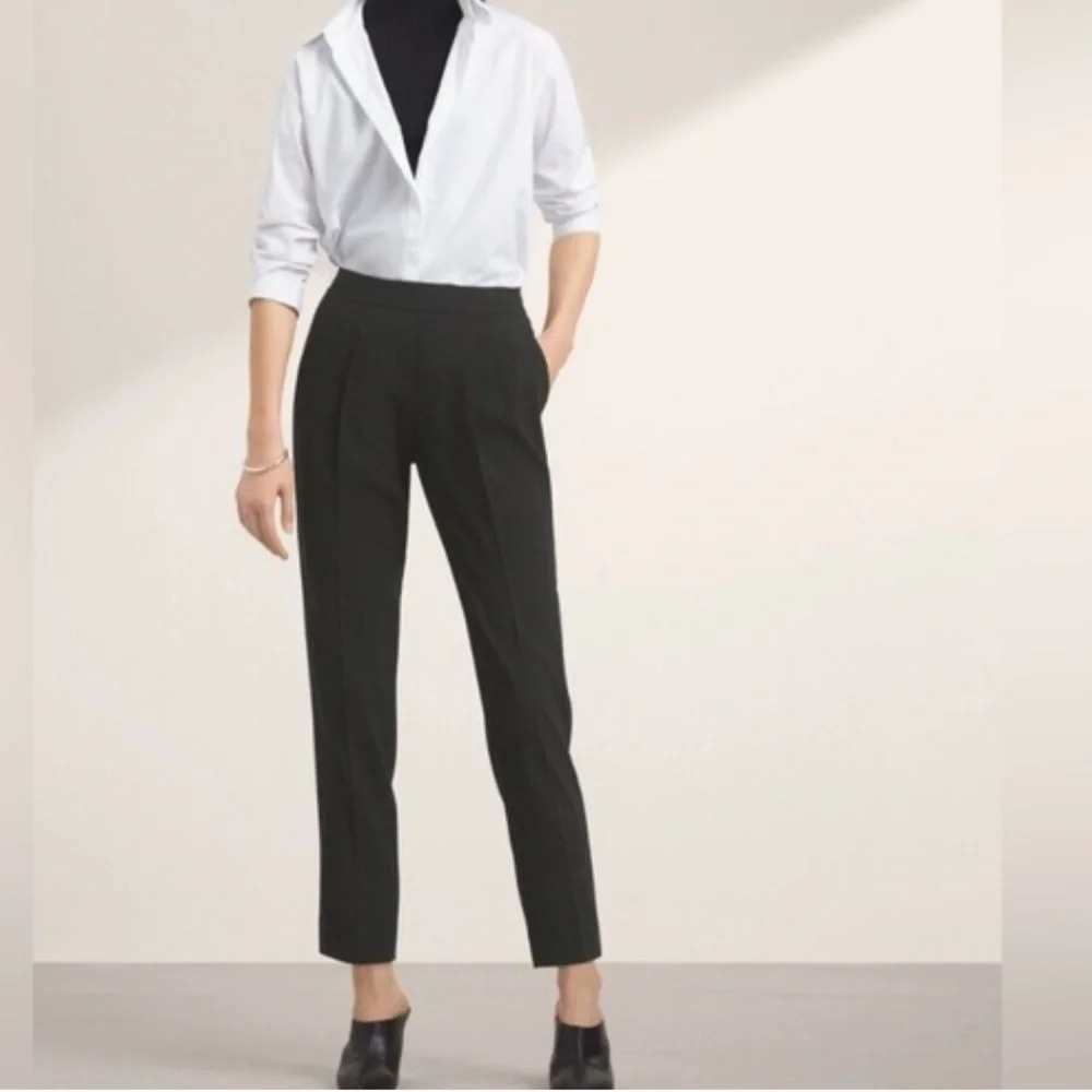 Aritzia Babaton black trouser Cohen pants high rise taper pleated 4